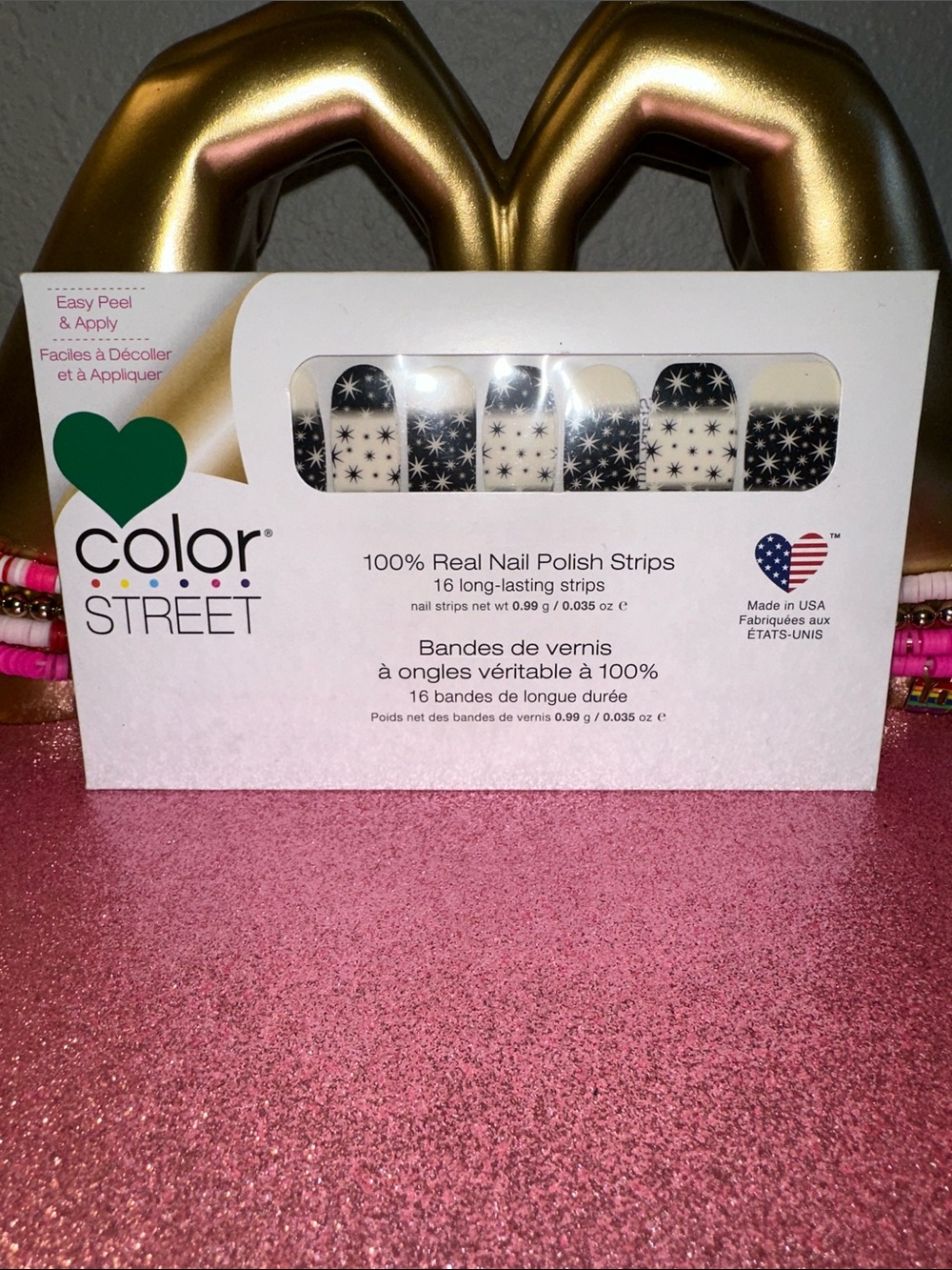 Color Street Black & White Star Nail Polish Strips